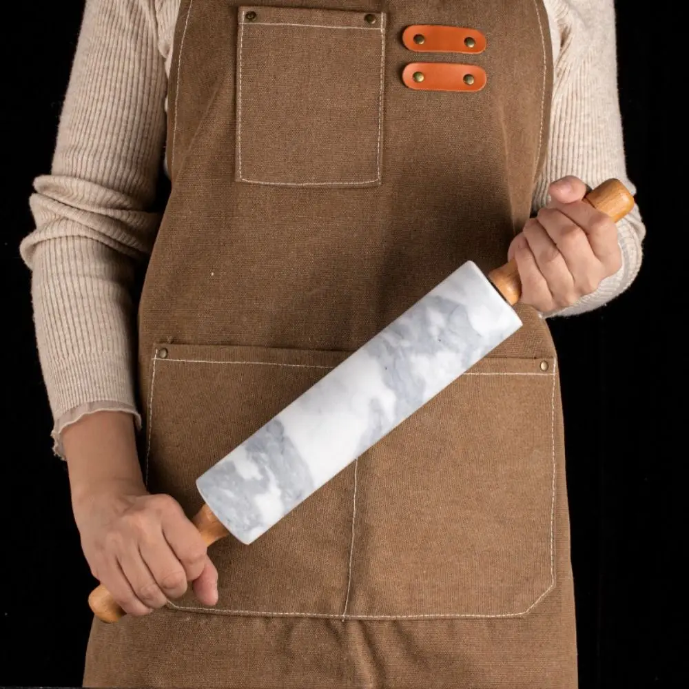 

Мраморная скалка с деревянной ручкой, гладкая поверхность с основанием для хранения, валик для теста, антипригарная, свернутая, палочка для теста, пирог