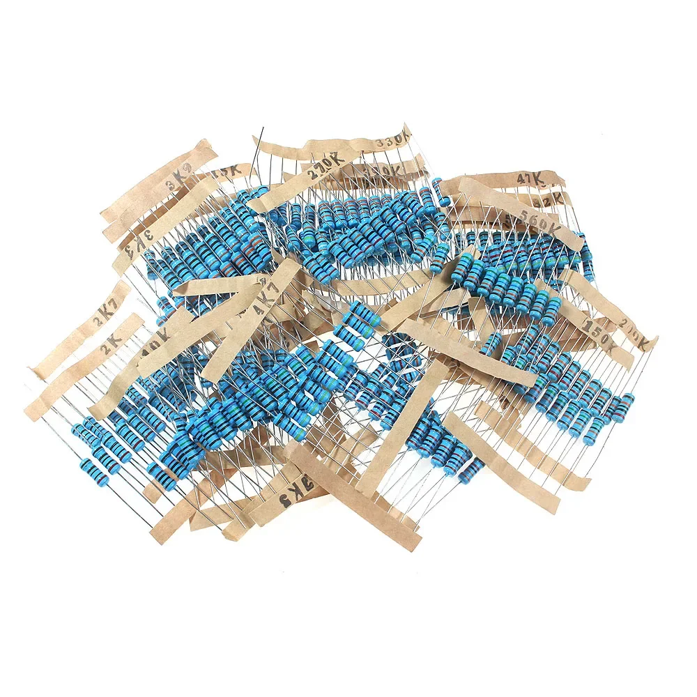 300PCS 1% 1K ~ 820K Metal Film Resistor Assortment Kit 1W 30 Kinds *10pcs DIY Electronic Set of Resistor 10K 100K 1K5 15K 150K