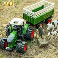 22pcs Farm Model Set Kids Toy Farmer Car 1:24 Pull Back Tractor Transport Car Engineering Vehicle Pretend Play Games Kids Gift