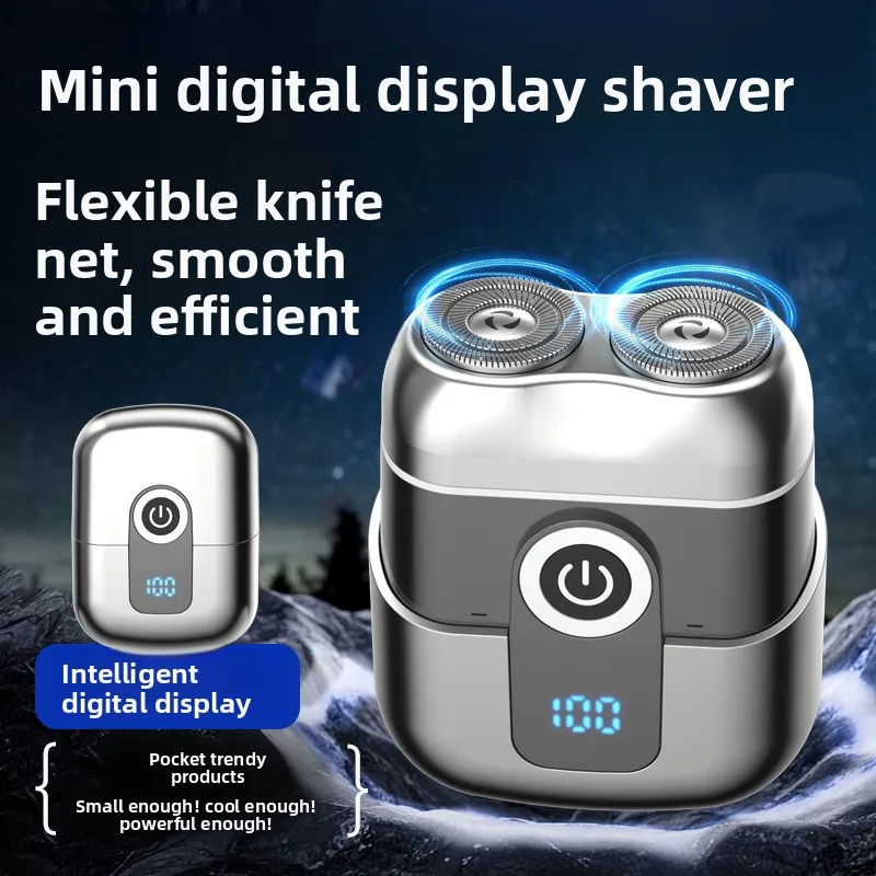 Portable Mini Electric Shaver Compact & Lightweight Fast Charging Design Wet Dry Use Low Noise Rechargeable Pocket Beard Trimmer