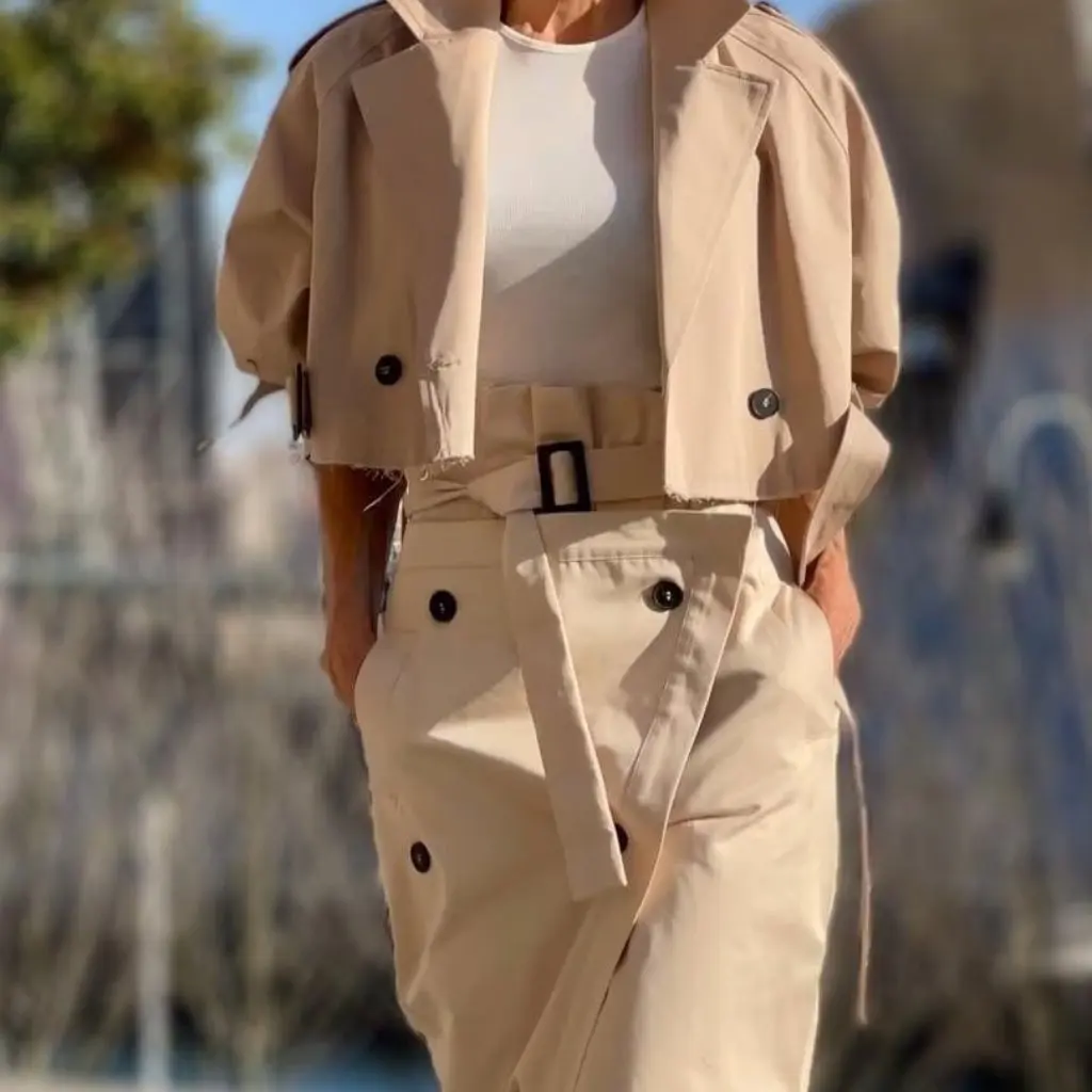 

Women's Loose Short Jacket Spring New Long Sleeve Suit Lapel Small Windbreaker Fashionable Casual Outerwear