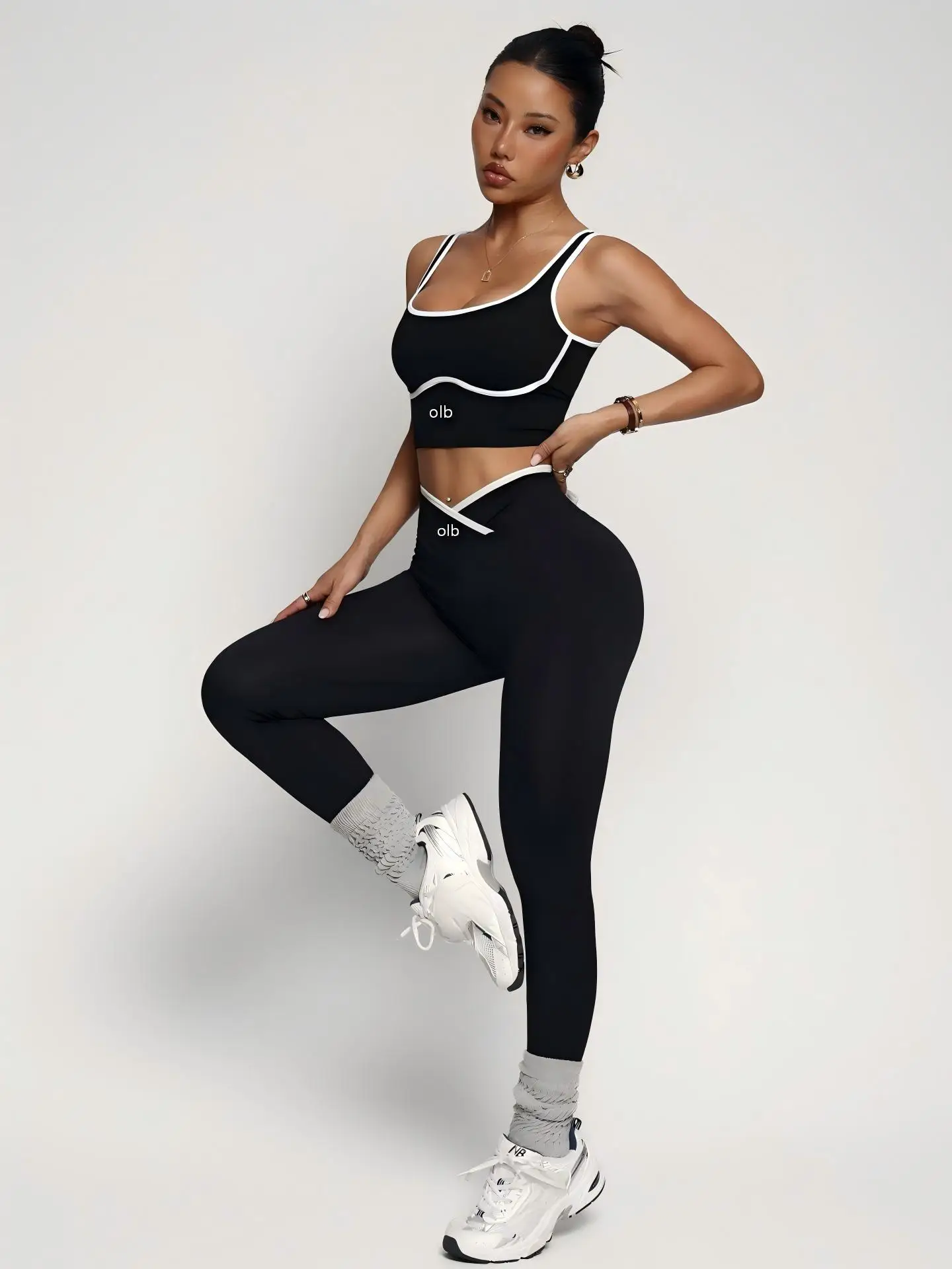 2-teiliger neuer Sport-BH, Weste, Hose, Fitnessanzug, luxuriöses und bequemes Yoga-Set für Damen mit hoher Taille und Hüftlifting-Effekt