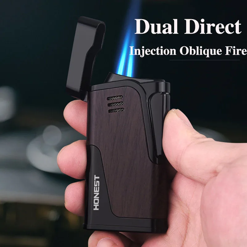 

Dual Direct Injection Metal Lighters Inflatable Lighter Outdoor Windproof Lighter Portable Cigar Tools Practical Gadgets Gifts