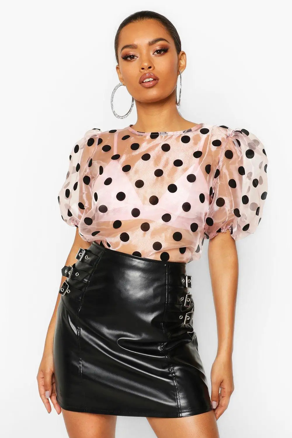 

Новая женская летняя блузка 2026 года с круглым вырезом, в горошек, с короткими рукавами-фонариками, больших размеров 9XL, 8XL, 7XL, 5XL, 4XL