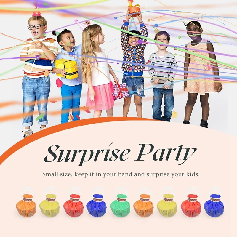 10Pack Colorful Streamer Poppers,No Mess Multi-Color Paper Crackers,Hand Throw Confetti Streamers For Birthday,Wedding