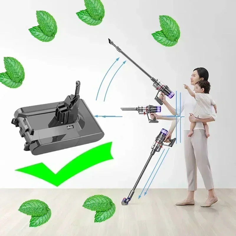 แบตเตอรี่ 21700 ความจุ 12800mAh 21.6V สำหรับเครื่องดูดฝุ่น Dyson V8 Absolute V8 Animal Li-ion SV10 ซีรีส์ แบตเตอรี่แบบชาร์จได้