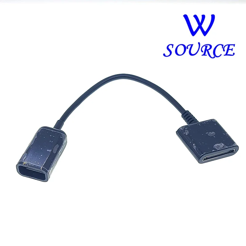 Adapter cable Conversion line Docking 30-pin Female To USB 2.0 Female Data Charge Short Cable Dock 30P Black 15CM