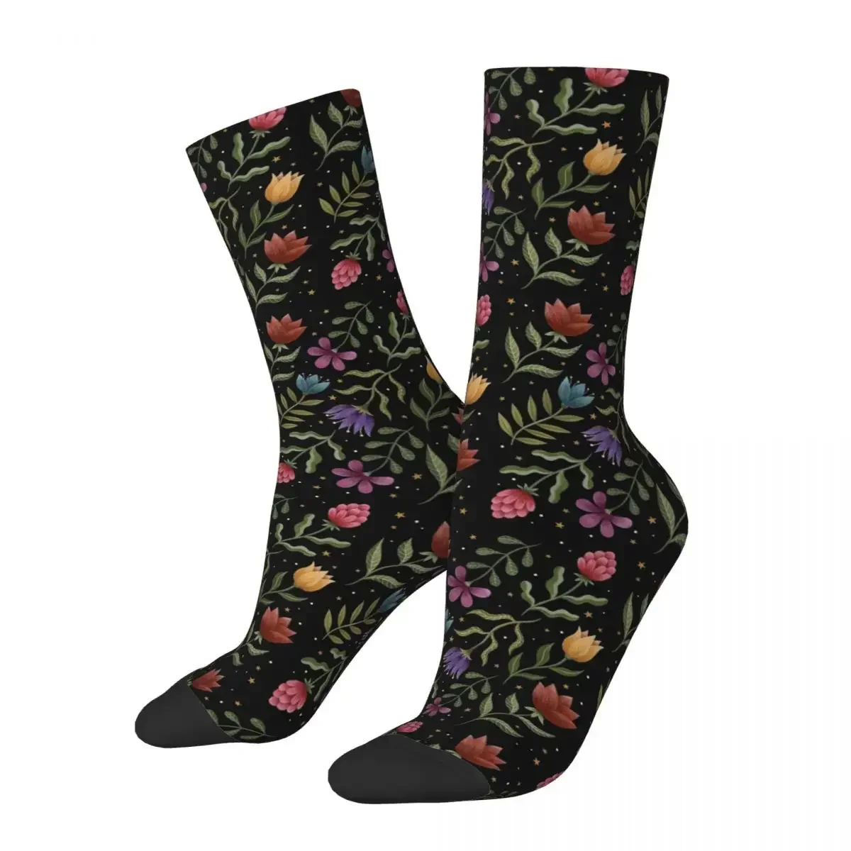 Summer Night Garden Socks Harajuku Sweat Absorbing Stockings All Season Long Socks Accessories for Unisex Gifts