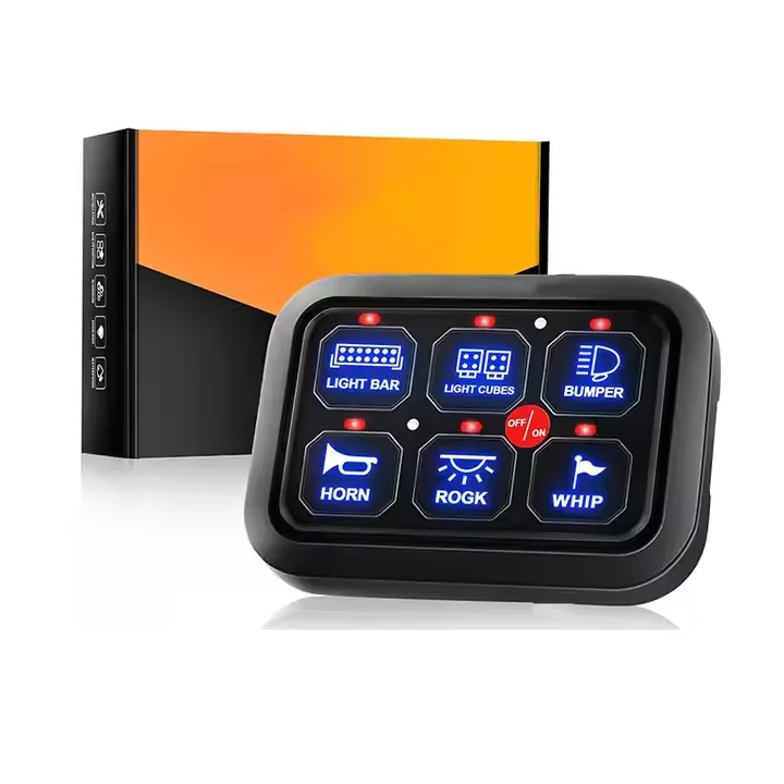 6 Gang Automatic Dimmable ON-OFF LED Switch Pod Universal 12V Control Box New Condition for Car Truck Boat ATV