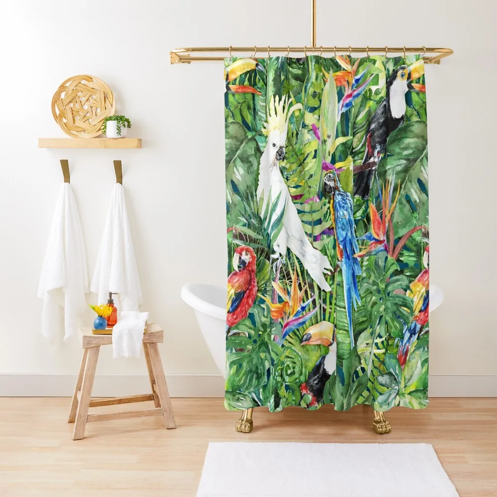 

Birds in Paradise Shower Curtain Bathroom Shower Set Funny Shower Waterproof Bathroom Curtain
