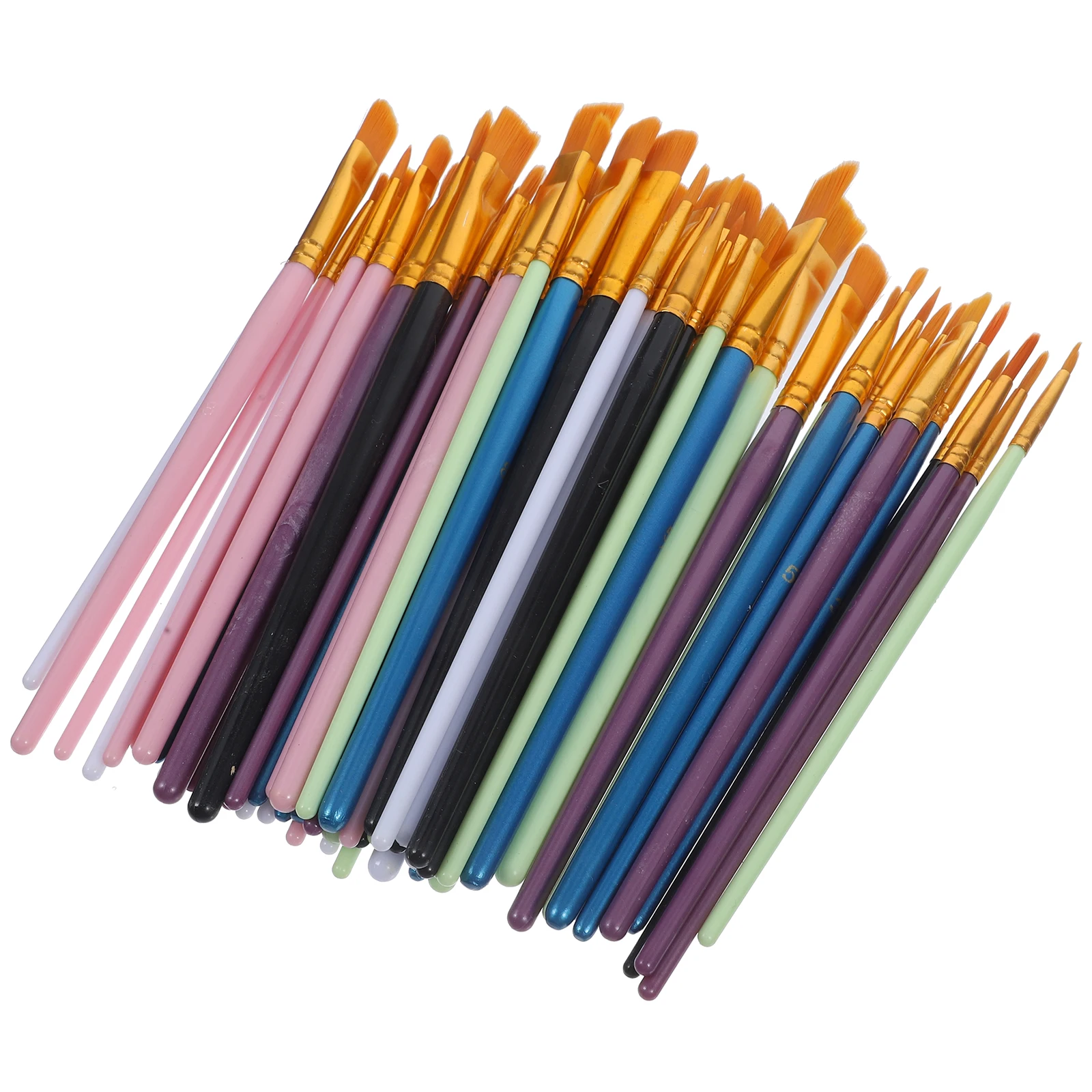 

60 Pcs Paint Brush Set Detail Watercolor Brushes Plastic Painting Child Classroom Student Supplies Portable Nylon Tools