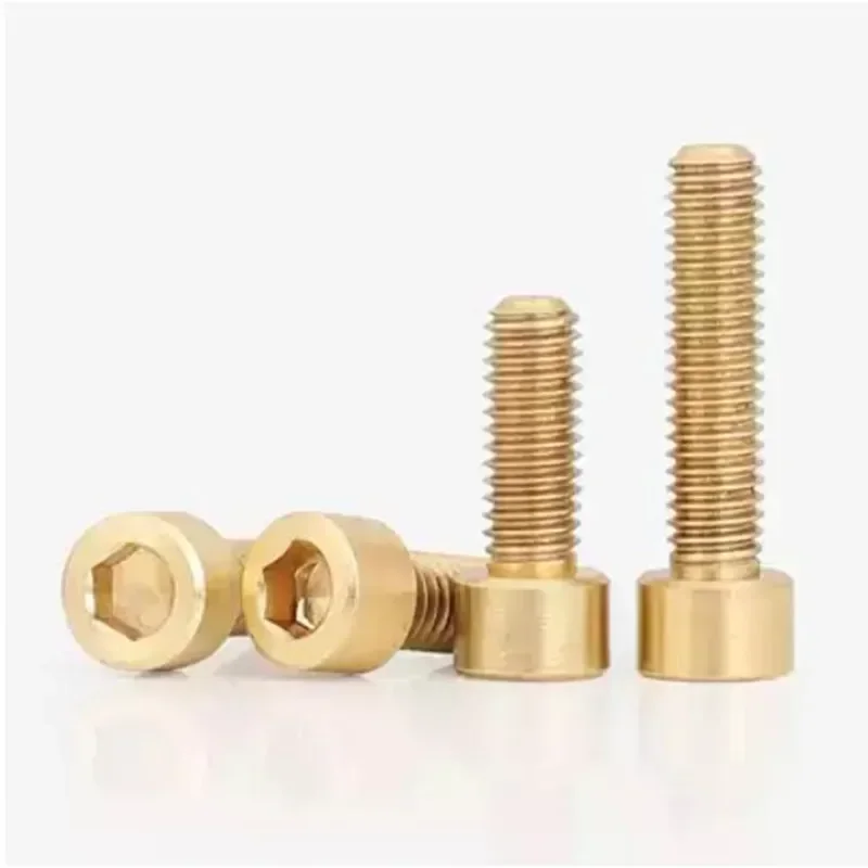 2 ~ 50 قطعة DIN912 النحاس النقي عرافة المقبس غطاء رئيس مسامير M2 M2.5 M3 M4 M5 M6 M8 M10 ألين مفتاح مسمار لولبي الرأس الترباس