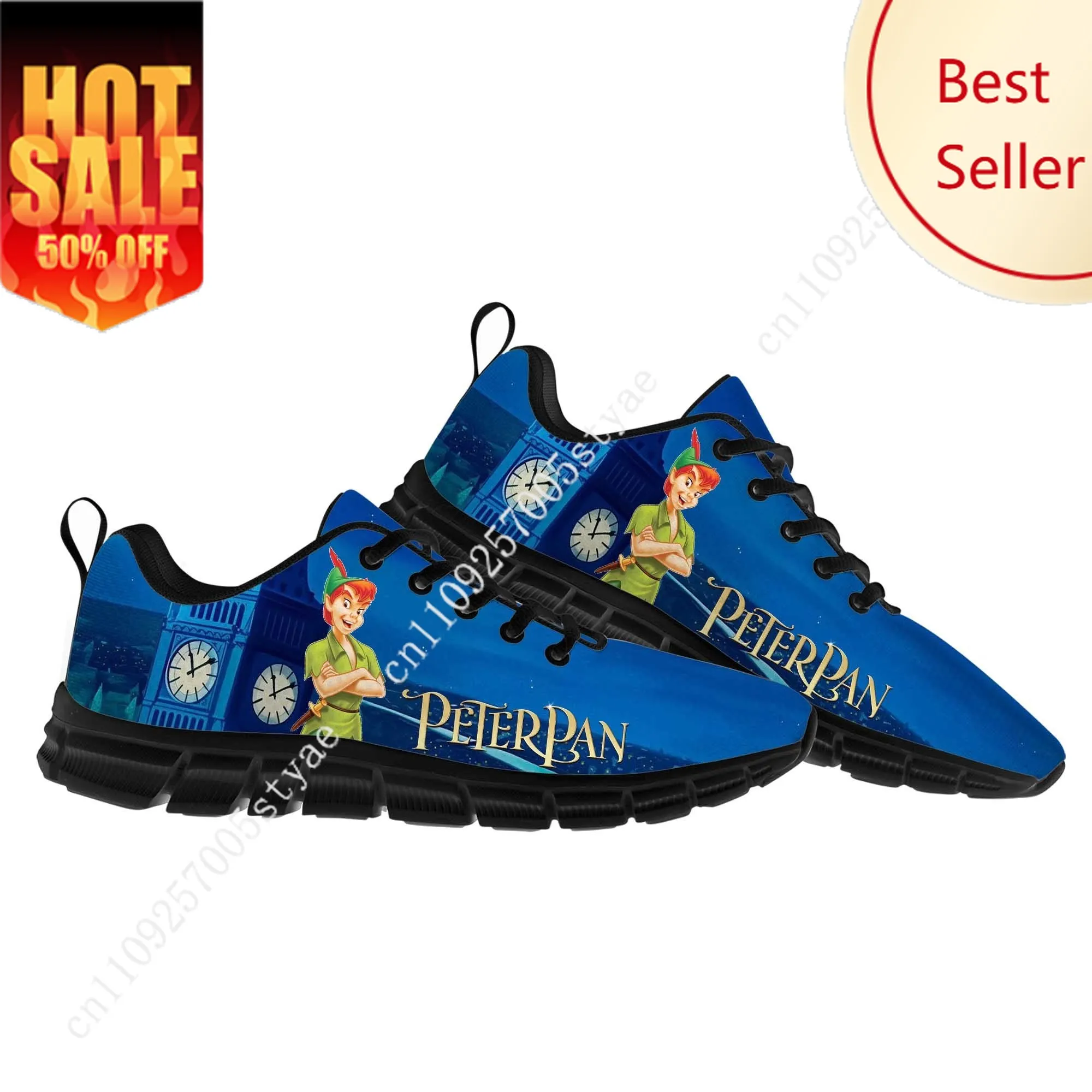 

Peter Pan Sports Shoes Disney Cartoon Decorate Sneakers Design Your Photo Logo Text Party Holiday Gifts Custom Shoe