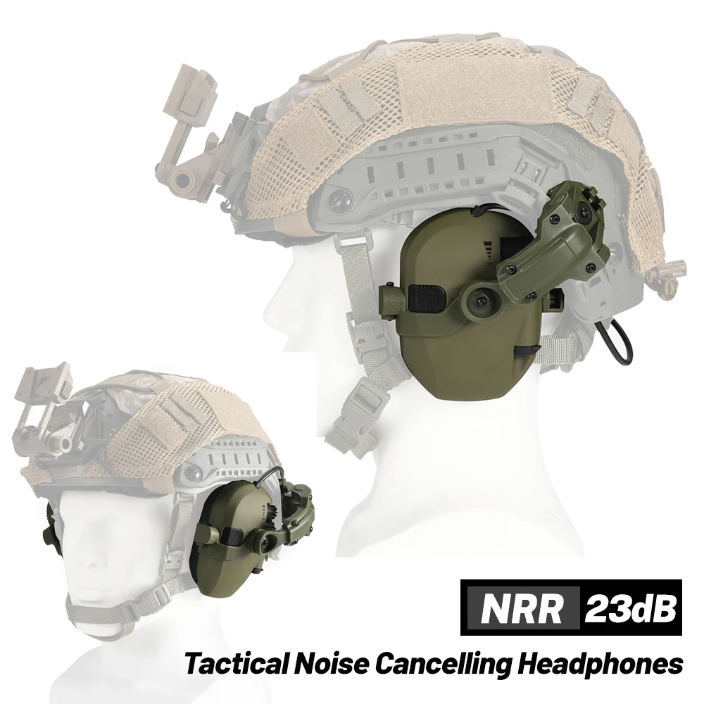 Active Helmet Mounted Earmuffs For Shooting Electronic Hearing Protection Ear Protect Noise Reduction Active Hunting Headphone