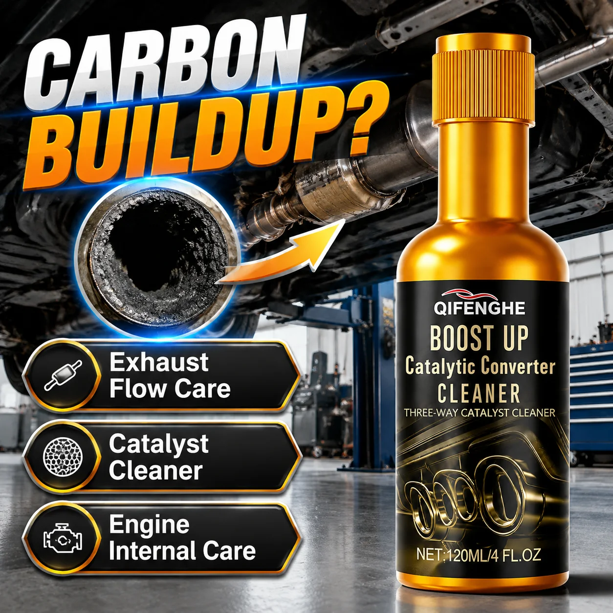 4. Catalyst Cleaner 120ml Car Fuel System Additive Catalytic Converter Carbon Deposit Remover Improve Engine Efficiency Exhaust