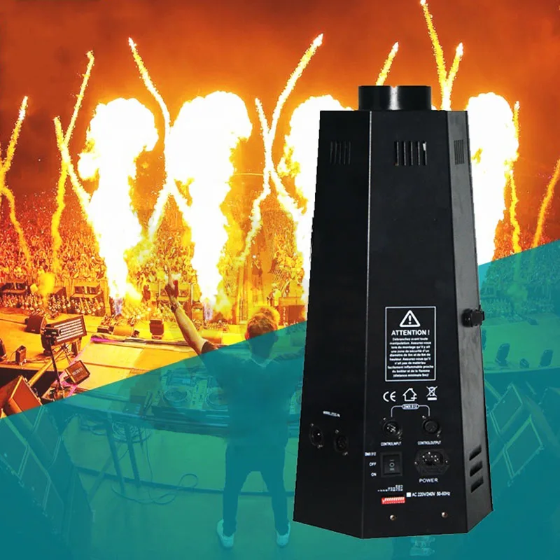 Six Corner Fire Machine 200w Flame Thrower DJ Band Stage Wedding Show Effect DMX512 Colorful Spray Fire Projector Machine