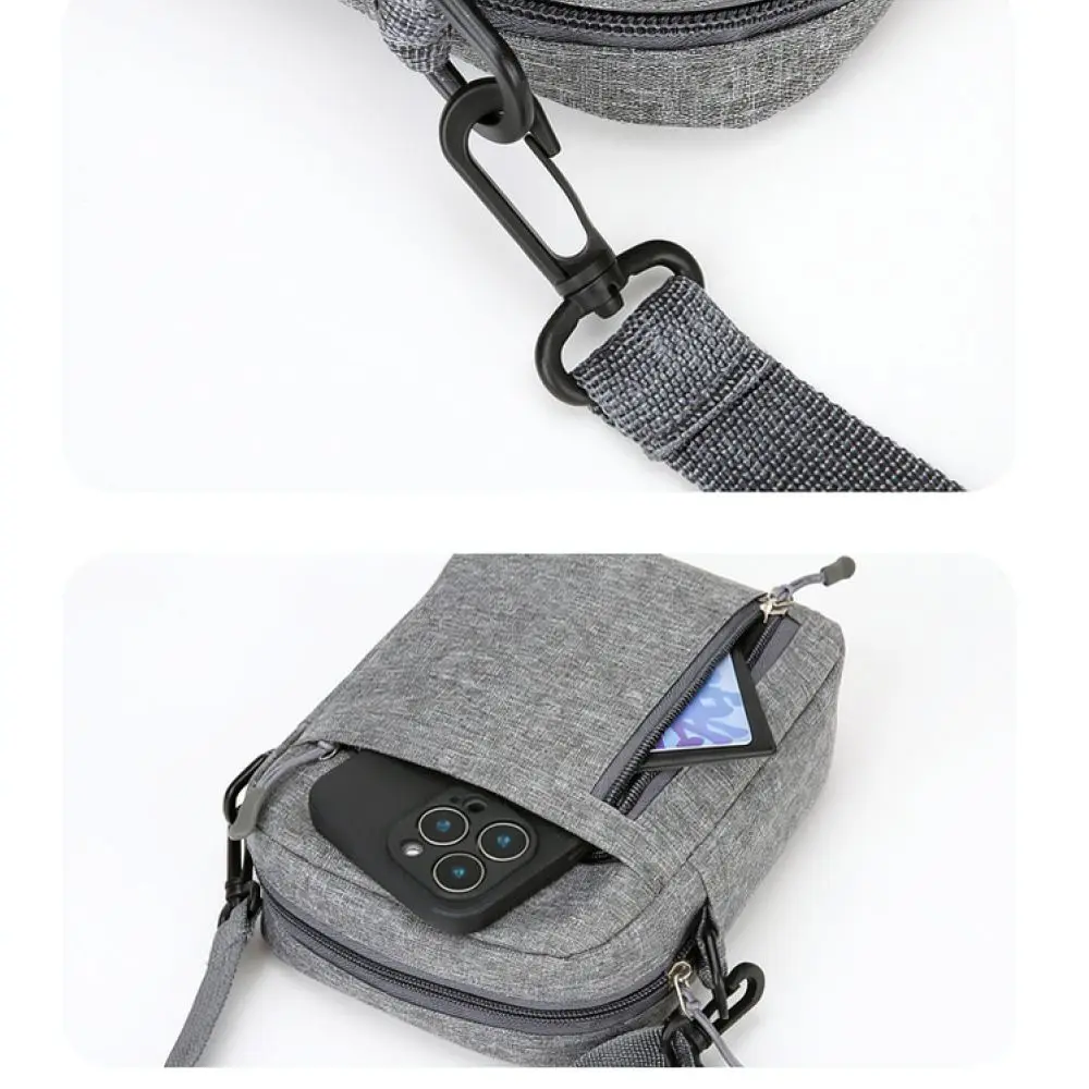 Business Casual Shoulder Bag Mens Waterproof Nylon Messenger Crossbody Pack Lightweight Travel Daily Phone Handbag Pouch