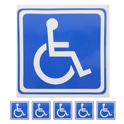 6 Sheets Disabled Signage Stickers for Cars Wheelchair Symbol Labels Square The Window Parking Adhesive