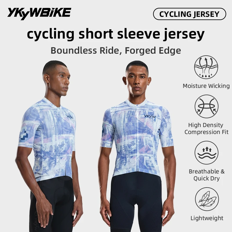 YKYWBIKE 2026 Herren Kurzarm-Radtrikot Schnelltrocknend Slim Fit Rutschfest Straßen-MTB-Bike Maillot Ciclismo Sommer-Radoberteil – Detail 5