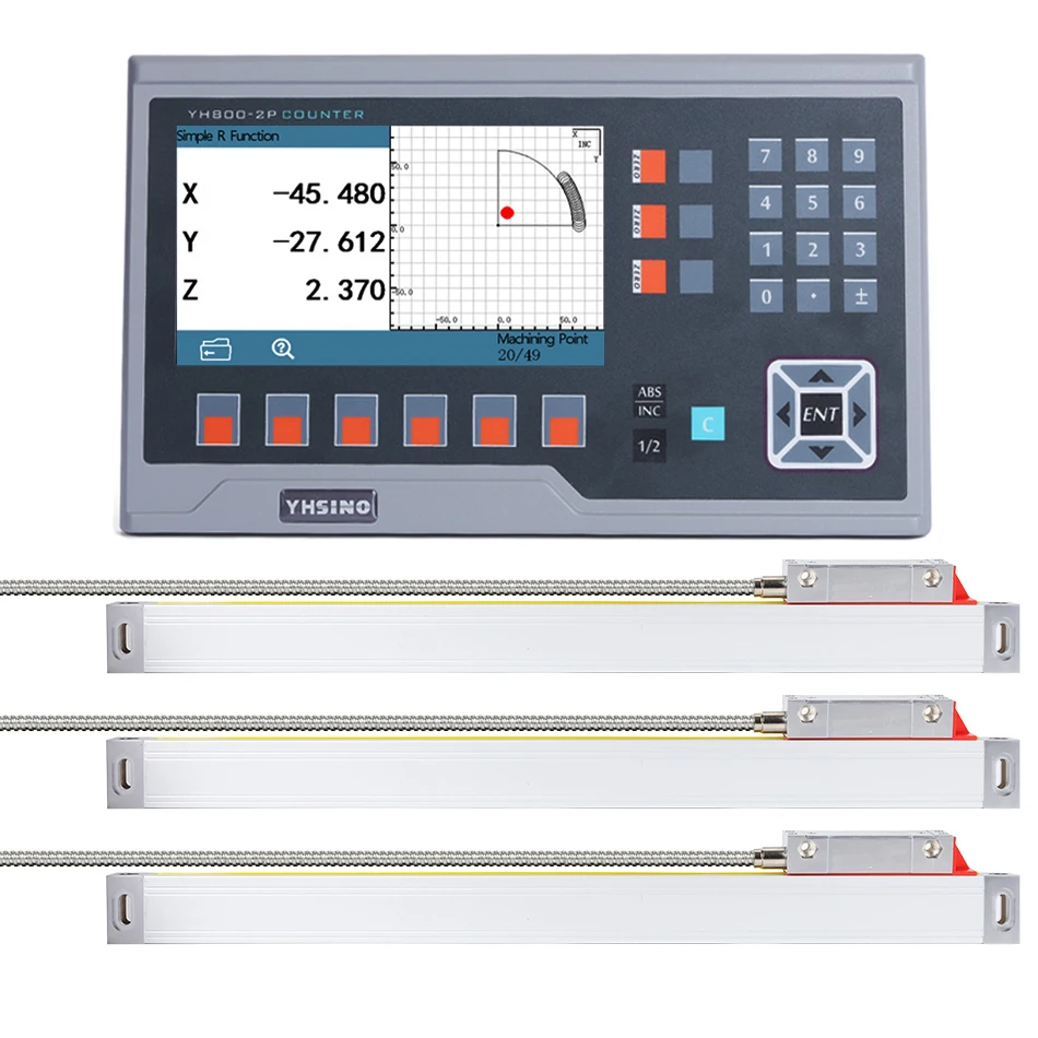 

BIG LCD Dro Set YH800 Display YH800-2P YH800-3P Digital Readout 7-Inch Metal Screen 2 3 Axis Kit with Linear Scales 5U 5V TTL