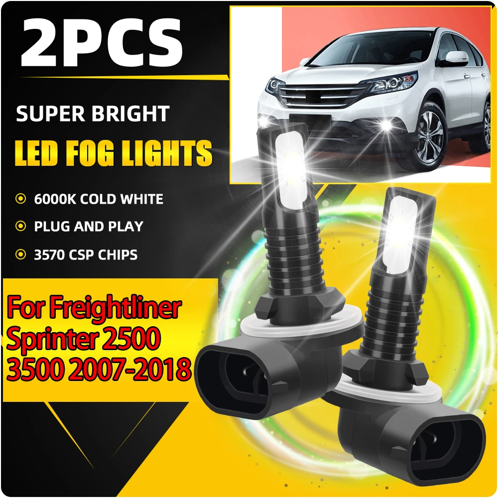 90W 881 H27 faros antiniebla delanteros 20000LM luces antiniebla LED 6000K blanco iluminación de 360 grados para Freightliner Sprinter 2500 3500 2007-2018