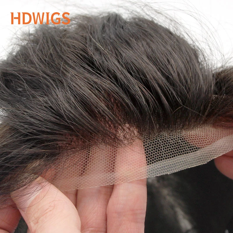 Full Lace Men's capillary prothesis Male Toupee Human Hair Wig Indian Remy Hair System Replacement Natural Brown Color Hairpiece