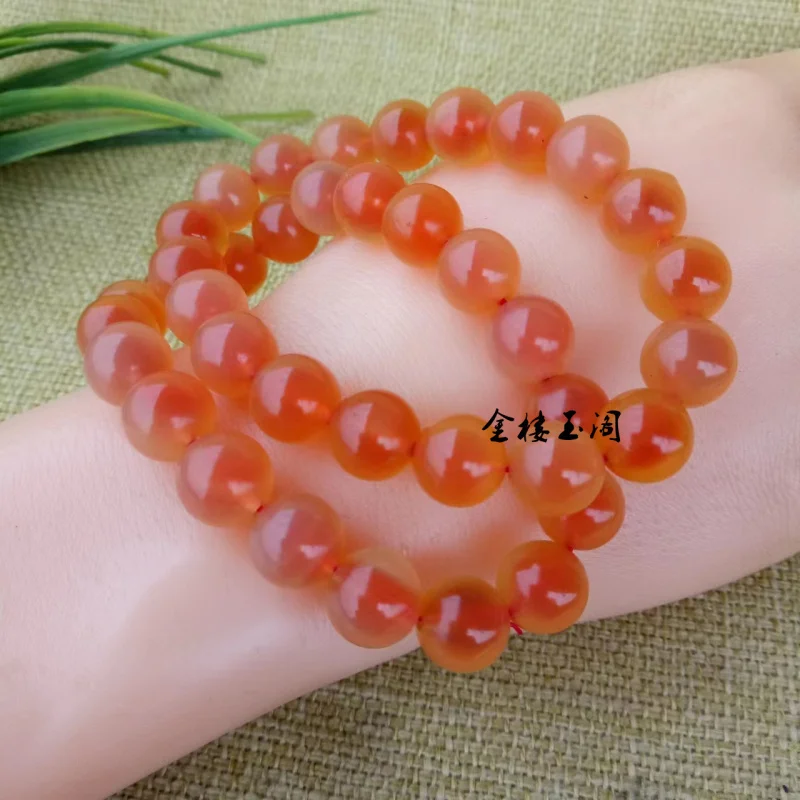 

Ore Polished Alashan Tendon Stone Chalcedony Sugar Heart Agate Bracelet