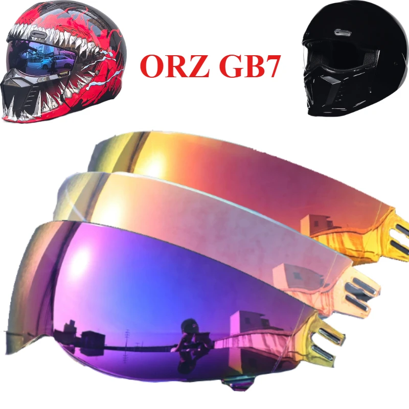

Original ORZ GB7 Helmet Lens Retro Full Face Helmet Lens PC Material Fantasy Blue Night Vision Lens