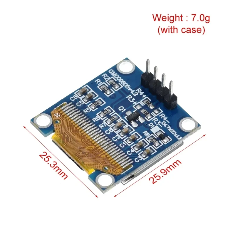 Imagem -05 - Display Oled Azul Branco 128x64 1306 Driver Iic Comunicação 51 Pinos 096