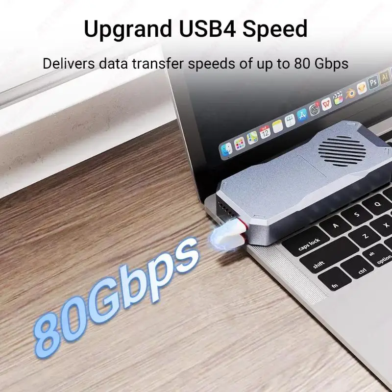 JEYI Short Storable USB C to USB C Cable PD240W Fast Charging 80Gbps High Speed for Portable Power Bank Phone Charging