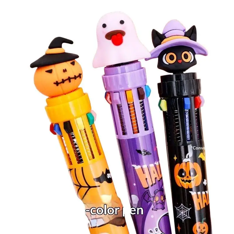 Halloween Themed Ten Color Pens 1/3Pcs Cute Ghost Pumpkin Pattern for Kids Classroom Rewards Halloween Party Gift Fillers