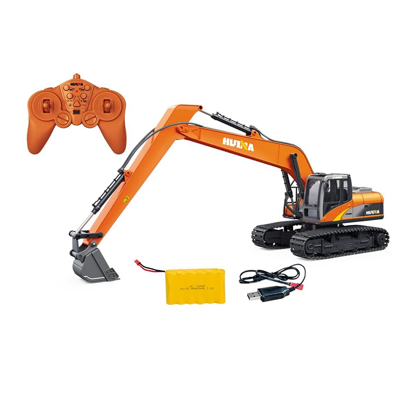 HUINA 1551 RC Excavator 1/14 Truck Model Toys 2.4G Remote Control 400MAH Battery Gifts For Boys Outdoor Toys TH19618-SMT6