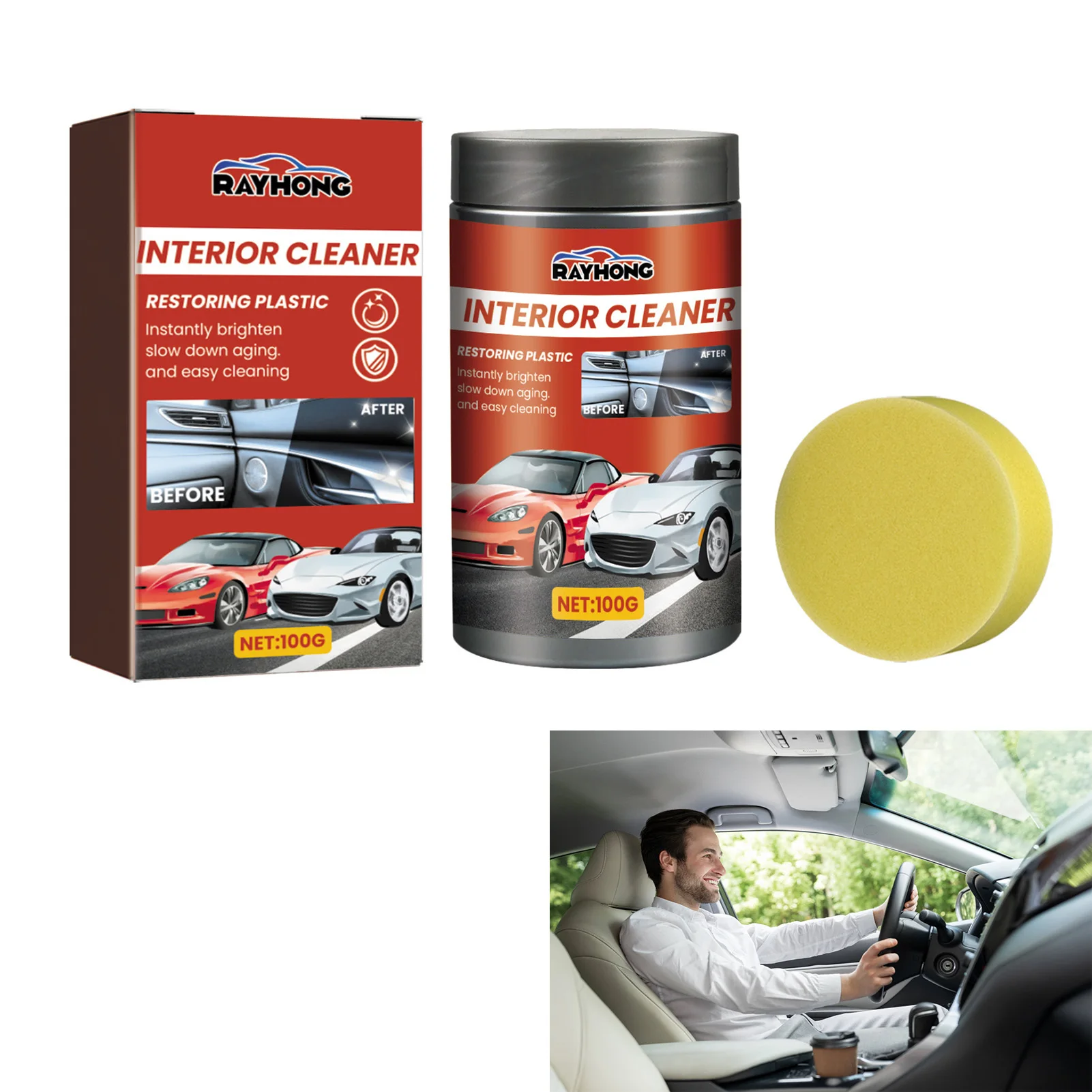 Multifunctional Car Interior Cleaner Quick & Easy To Use Effective Car Interior Cleaner Suitable for Restore Car Interior