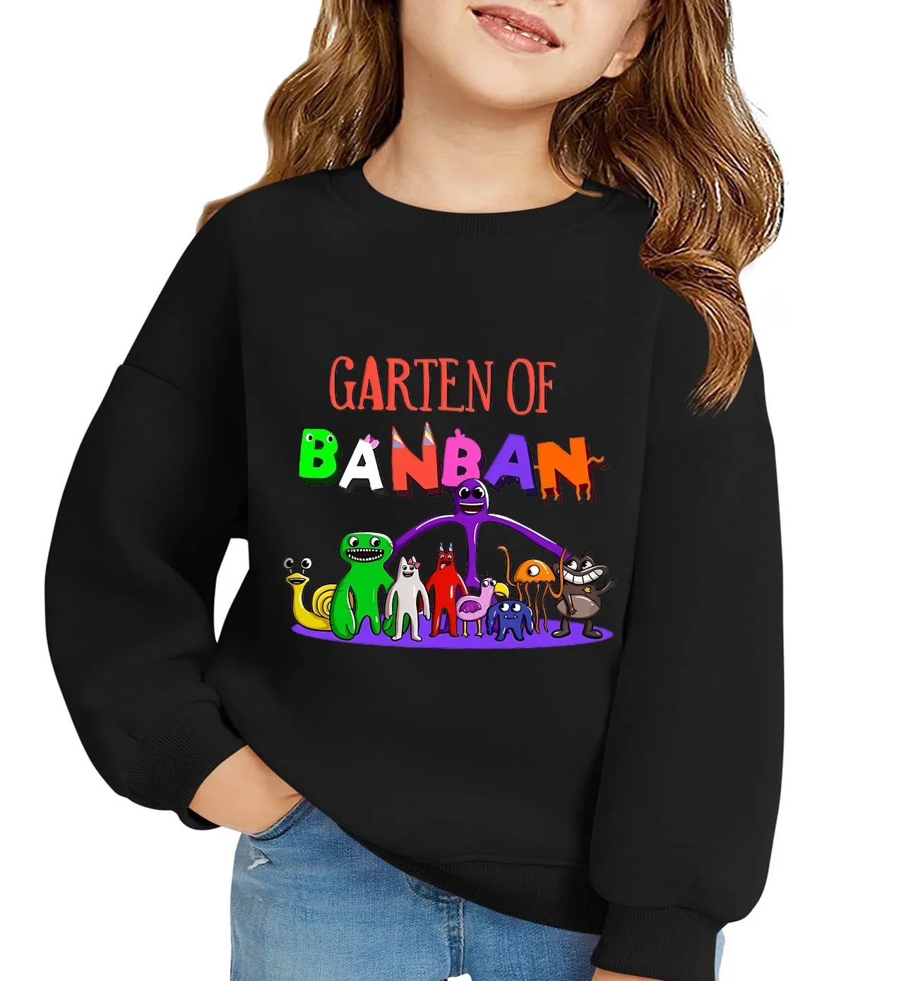 Garten Of BanBan Sweatshirts Kids Clothes Long Sleeve Autumn Pullover Boys Girls Cartoon Hoodies Children Casual Crew Neck Tops