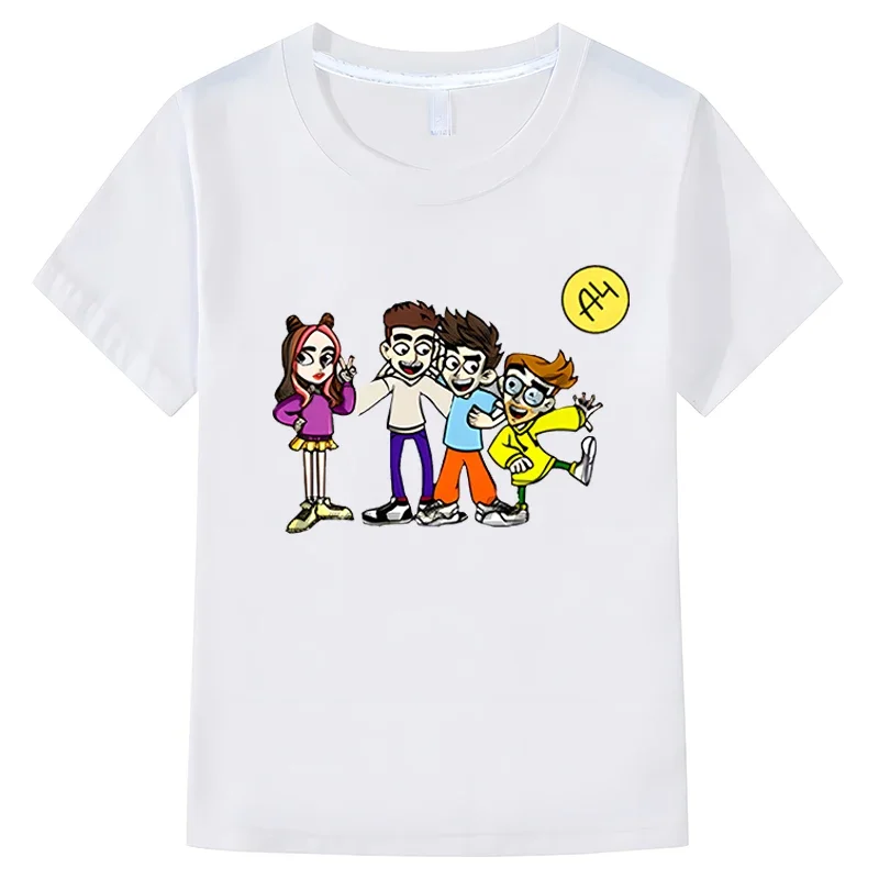 Camisetas de manga corta para niños y niñas, ropa informal de Anime, A4, Vlad, y2k