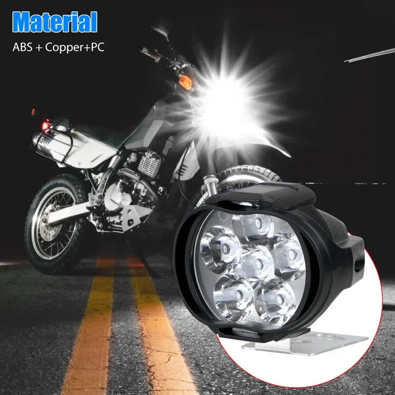 1/4Pcs Motorcycles Headlight Working Spot Light 6 LED Auxiliary Motorcycles Headlight Motorbike Fog Lamp Scooter Modified Bulbs