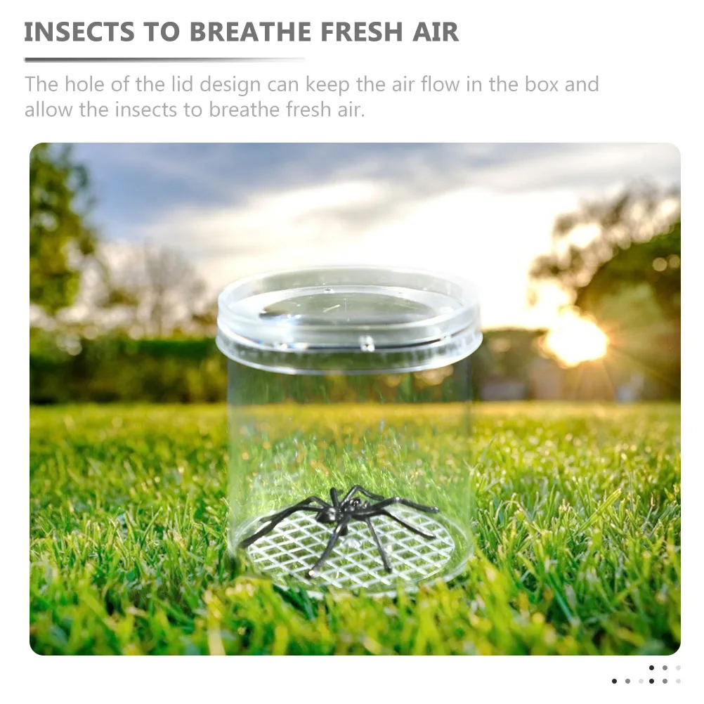 

9Pcs Magnifying Critter Boxes High Transparency Household Containers Airflow Design Multi-Function Feeding Accessory