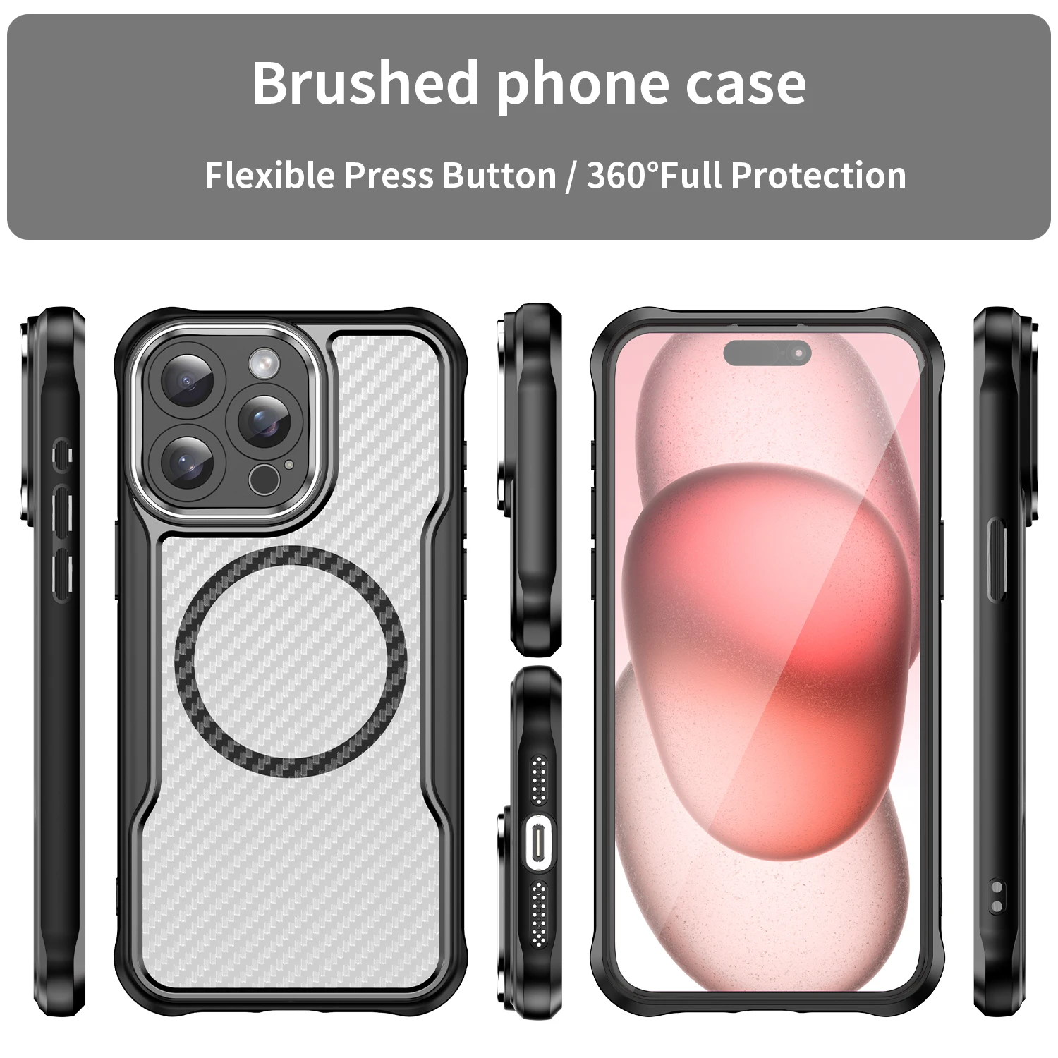 

HARUINO Suitable for iPhone 15 Pro Max Phone Case iPhone 14 Pro iPhone 13 Transparent Magnetic Anti Drop Fashion Phone Case