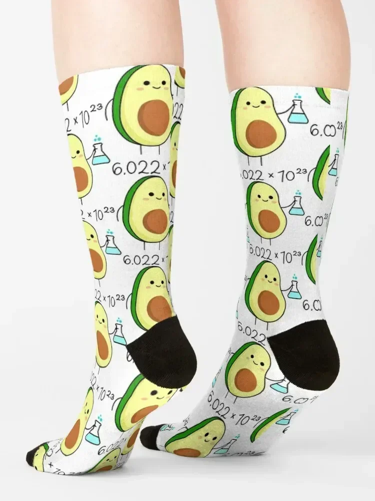 Avogadro's Number Pun. Cute Avocado Chemist Socks funny gift shoes Climbing with print Man Socks Women's