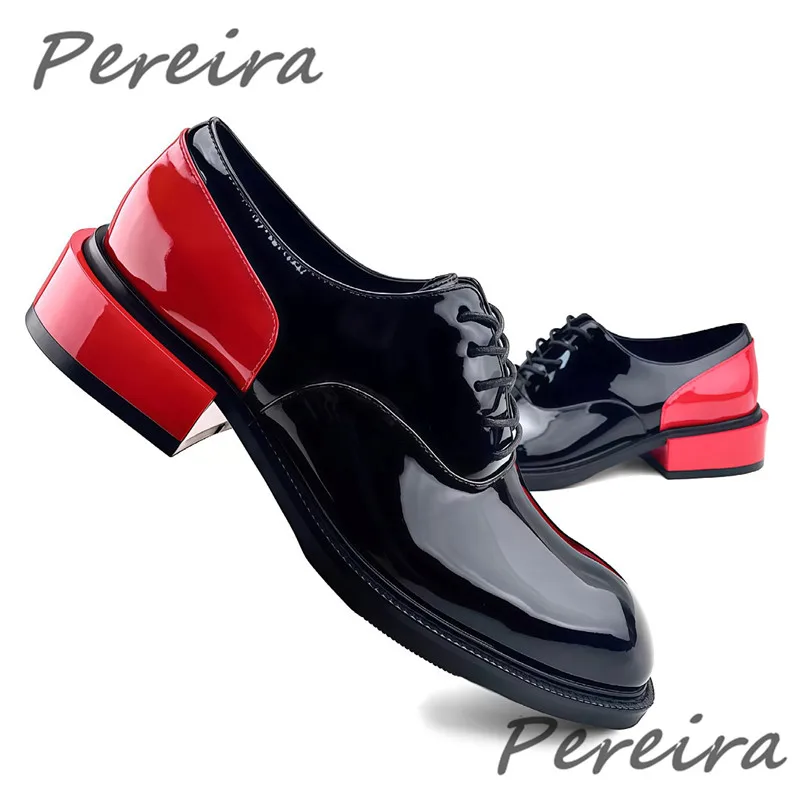 Men's Square Toe Oxfords Patent Leather Dress Shoes