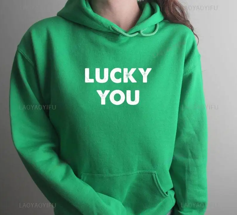 

Толстовка Lucky You St. Patty's Day для женщин и мужчин, фестивали в Ирландии, уличная мода, толстовка с заниженными плечами, удобная толстовка с длинным рукавом