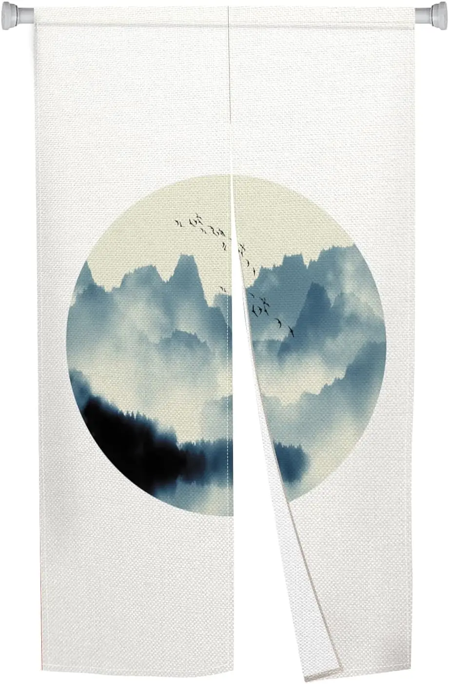 Traditional Japanese Doorway Curtain Noren Japanese Long Doorway Tapestry Window Treatment Panel Ink Mount Printing for Wall