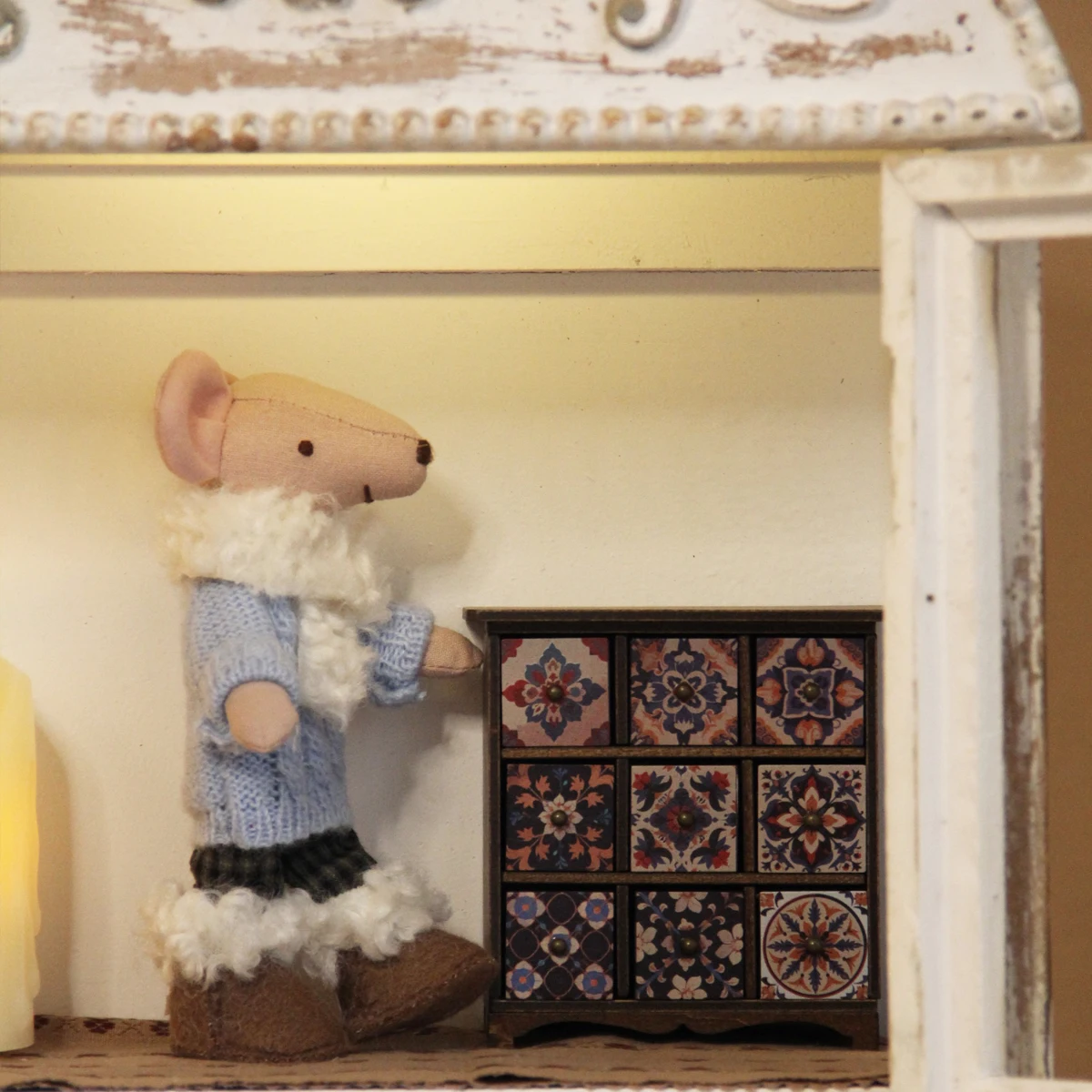 Mini Kunstmatige Speelgoedhuis Meubels 1:12 Houten Opbergkast Geschikt voor Bjd Ob11 Poppenhuis Woninginrichting