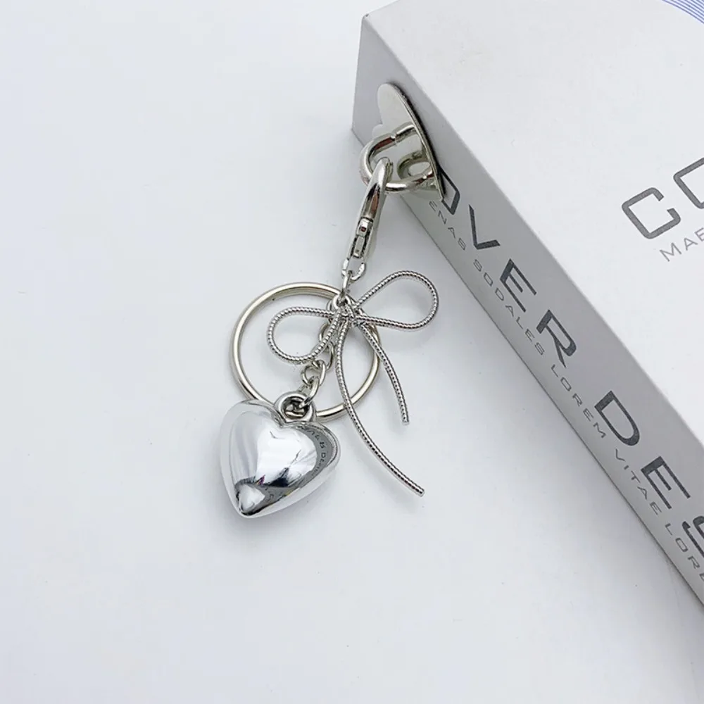 Fashion Plain Plain Metal Keyhook Hook Metal Keyhook Bow Key Chain Buckle Heart Bow Wrap Accessories