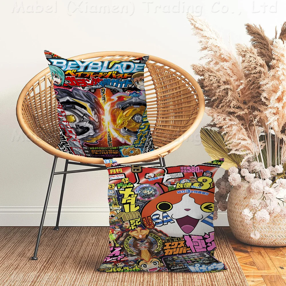 Beyblade Burst Anime Pillow Gift Home Office Decoration Bedroom Sofa Car Cushion Cover Case 45x45