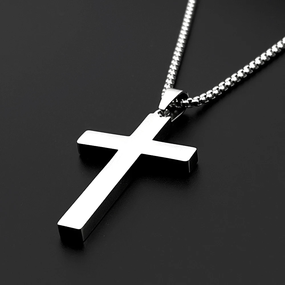 Christian Bible Verse Philippians 4:13 Proverbs 4:23 Cross Pendant Necklace Stainless Steel Silver Color Prayer Chain Jewelry