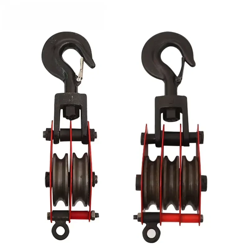 Aluminum Single Sheave Ceiling 20t Steel Wire Pulley Professional Hoisting Tackle