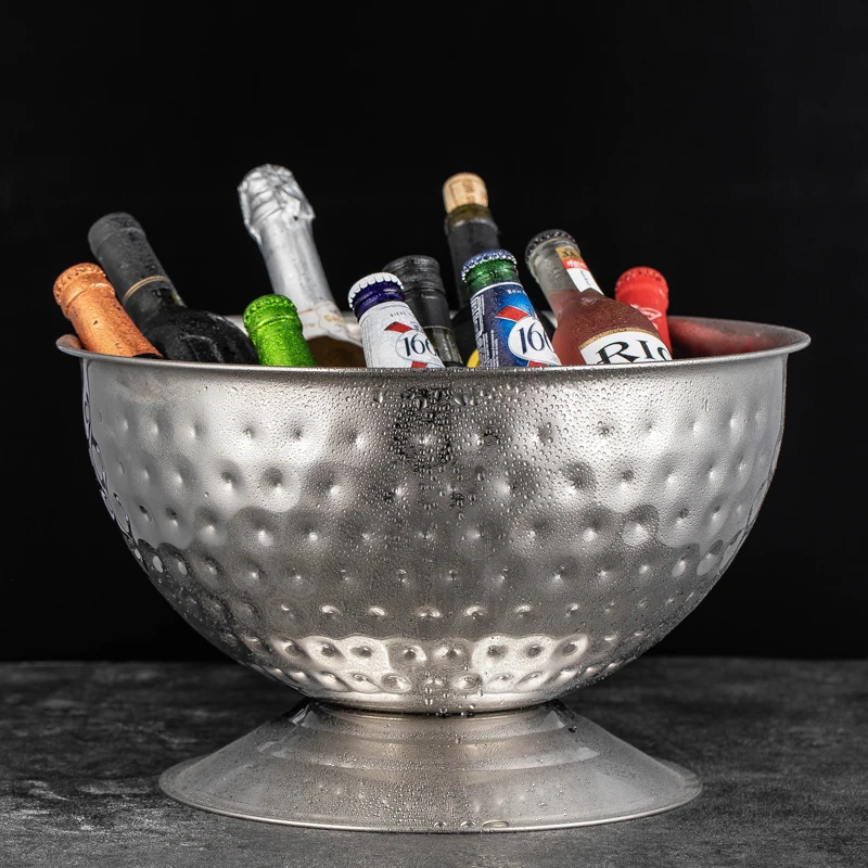 

Thickened stainless steel large champagne basin red wine ice bucket champagne outdoor party bar ktv