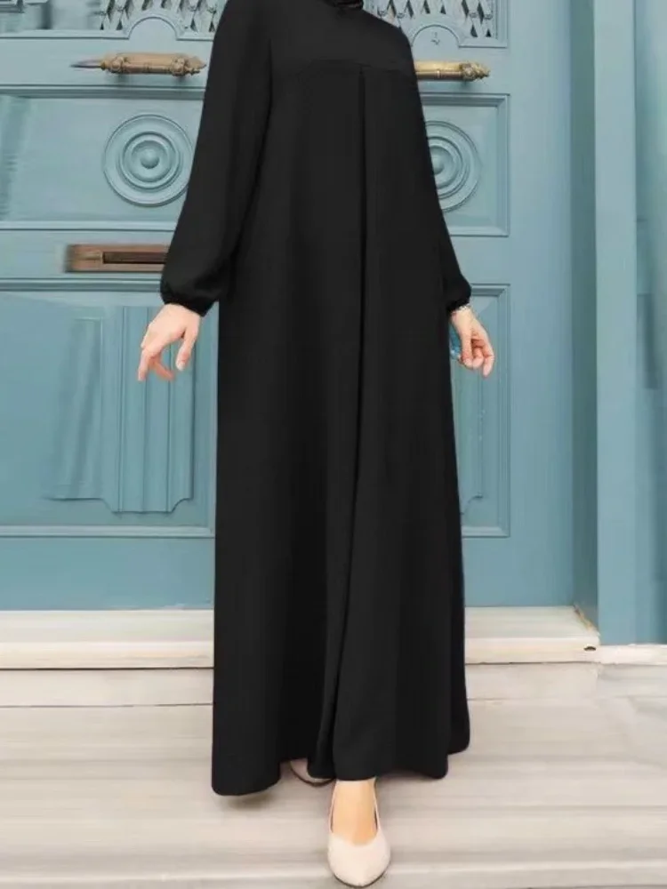 Eid Muslim dress for Women abaya Morocco Ramadan lace-up Abayas Kaftan Islam Cardigan Solid Color Dubai Arab Modest Long Robe