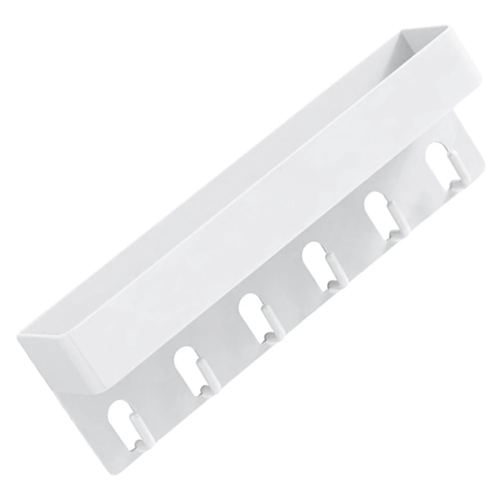 

Nail free Wall mounted Holder White Keychains Hooks Key ganizer No Drilling Key Hanger Storage Rack Suitable Various Styles